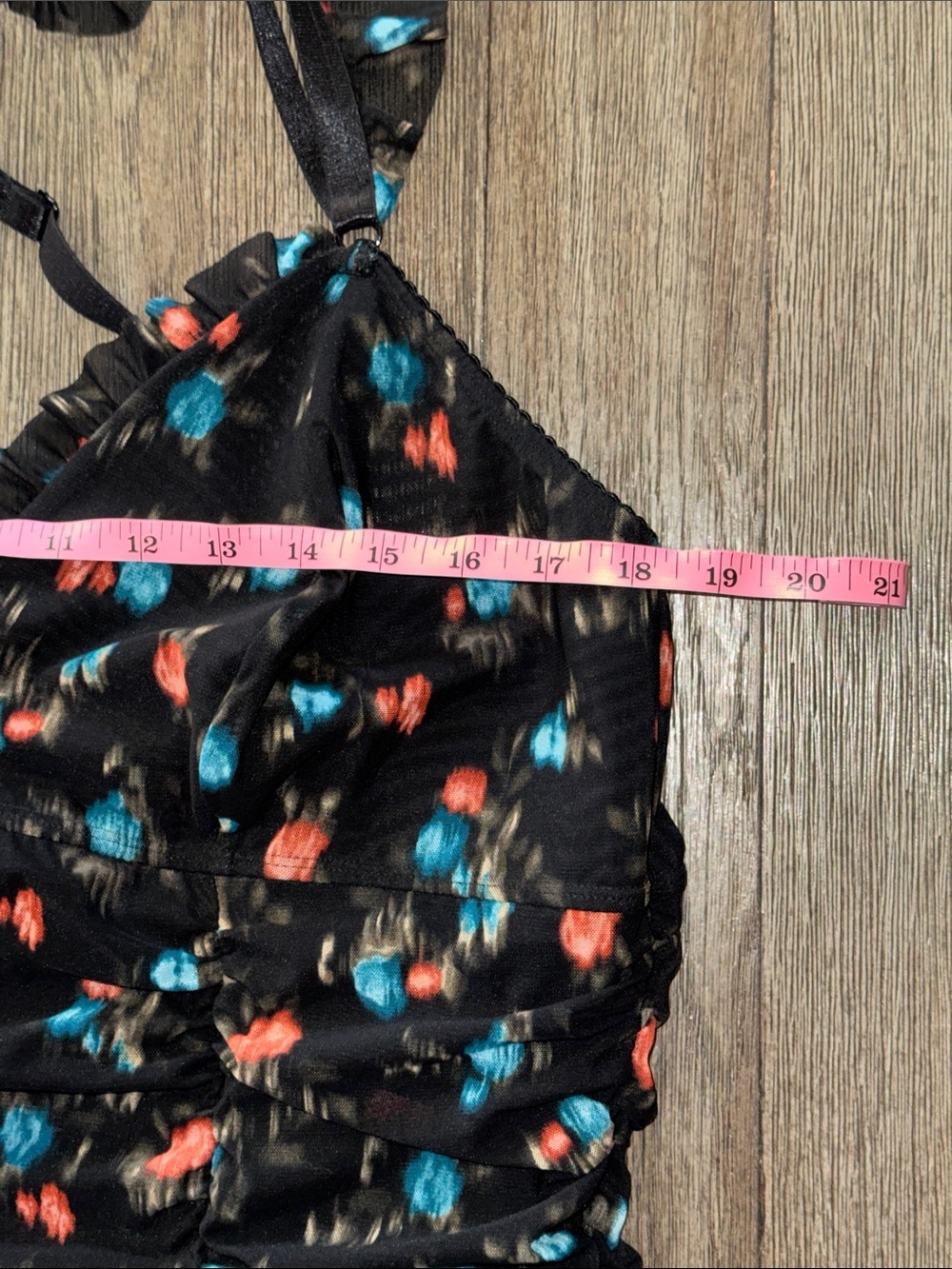 Torrid Ruched Mesh Ruffle Chemise Sweet Ikat - Picture 11 of 12